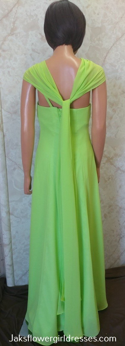 lime green chiffon dresses